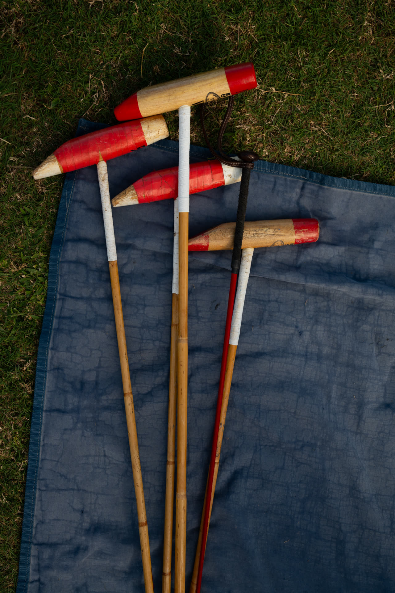 Polo mallets and equipment ready for a match in Punta Cana
